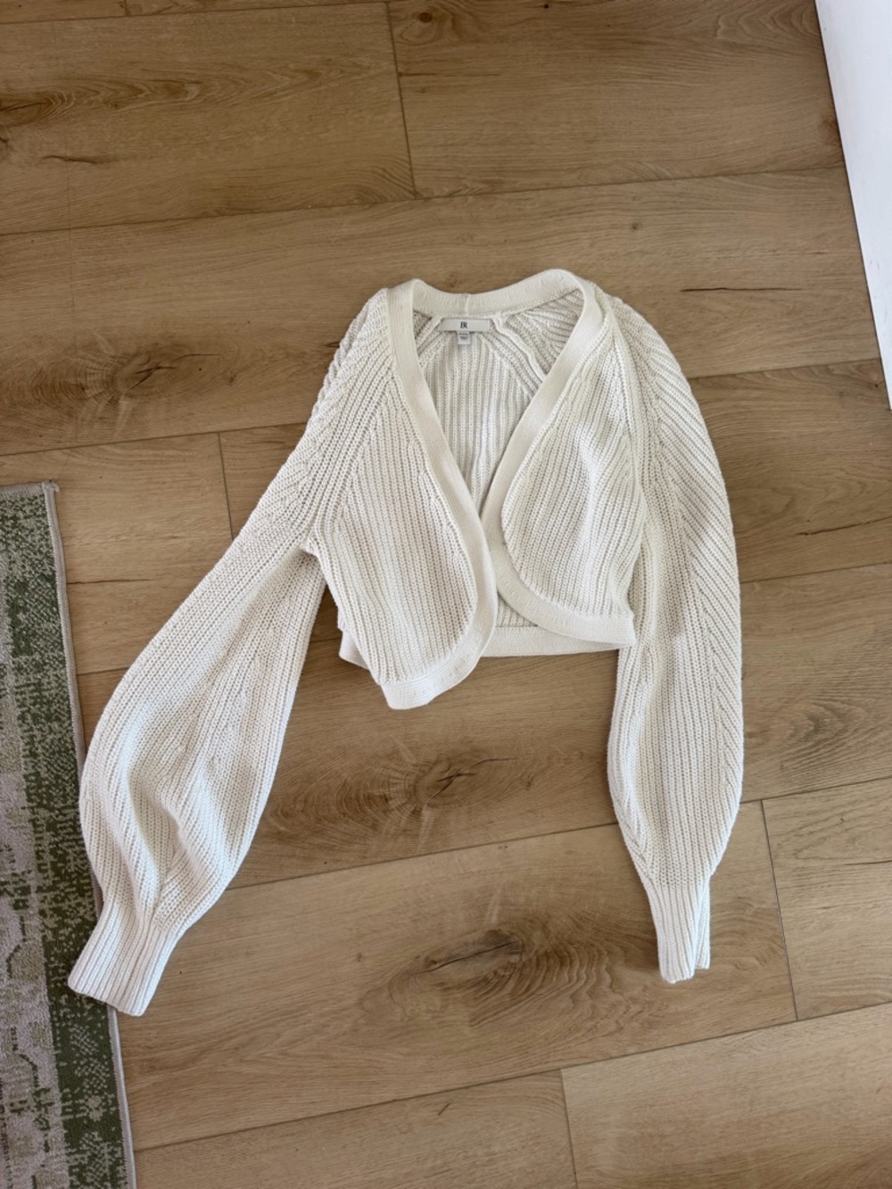 W Cropped Knit Wrap Sweater